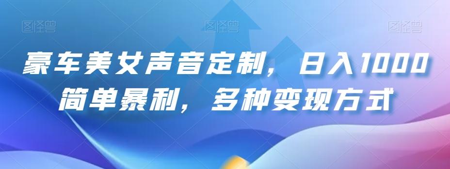 豪车美女声音定制，日入1000简单暴利，多种变现方式-天使资源网