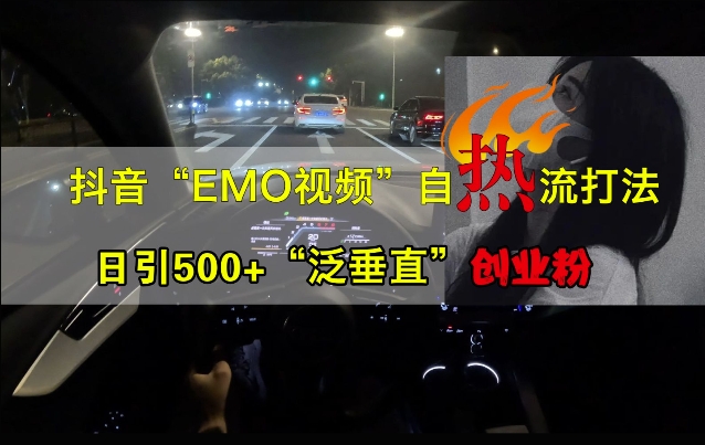 抖音EMO视频自热打法，日引500+“泛垂直”创业粉-天使资源网