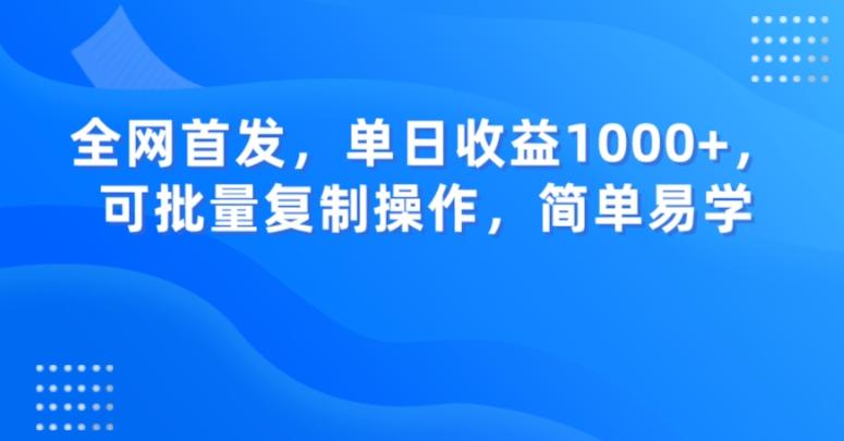 全网首发，单日收益1000+，可批量复制操作，简单易学【揭秘】-天使资源网