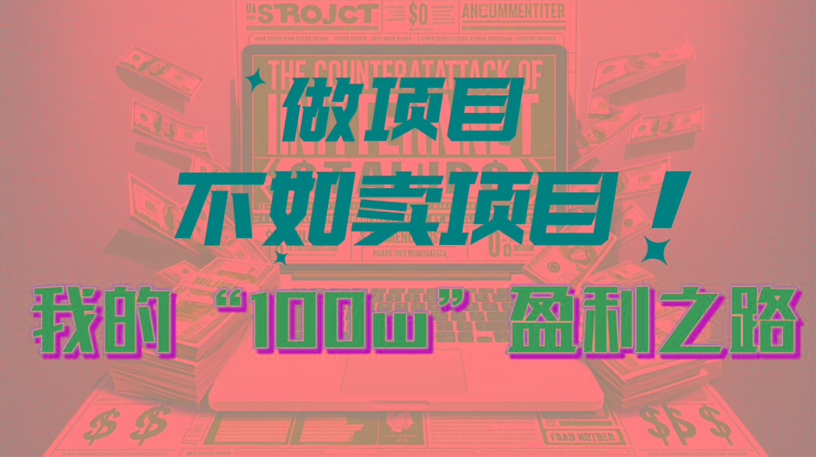 为什么做项目不如卖项目？我的100W+盈利之路-天使资源网