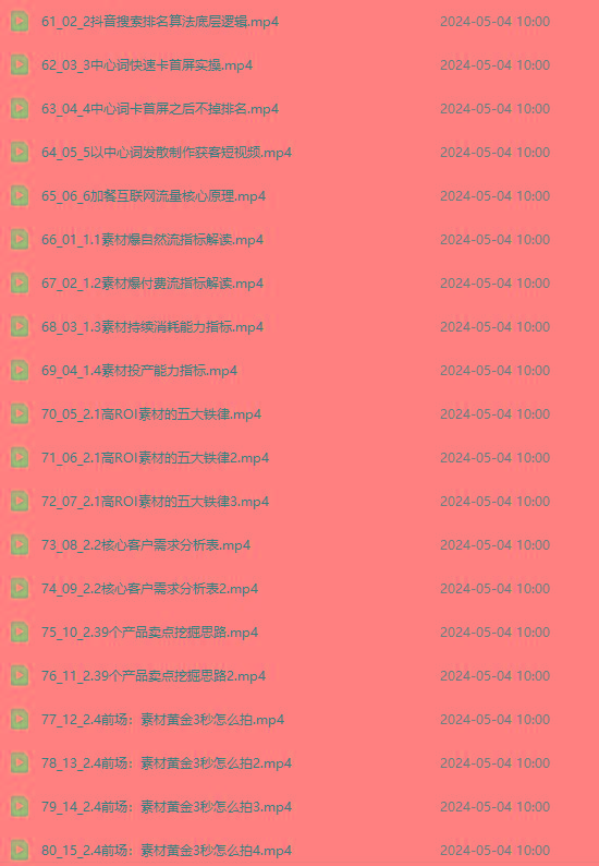 图片[4]-2024单品正价起号，直播素材投流选品：选品课+投流课+素材课+卡首屏/100节-天使资源网