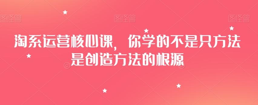 淘系运营核心课，你学的不是只方法是创造方法的根源-天使资源网
