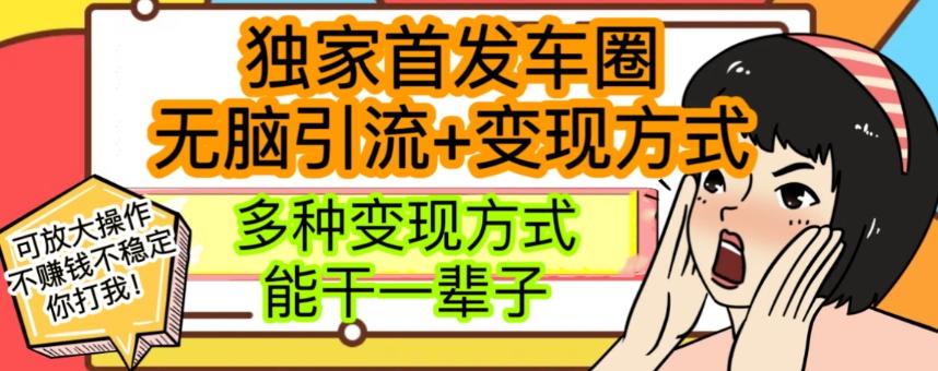 最新独家日入过千车圈暴力引流变现详解【揭秘】-天使资源网