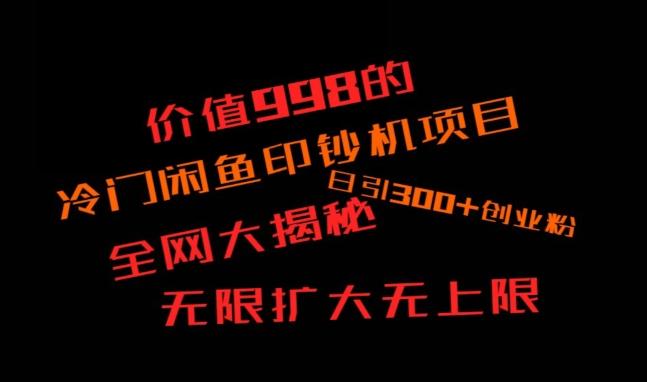 闲鱼流量印钞机项目大揭秘，日引300+创业粉，保姆级实操教程-天使资源网