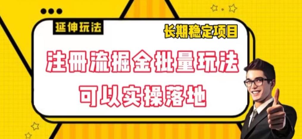 注册流掘金批量玩法，可以实操落地【揭秘】-天使资源网