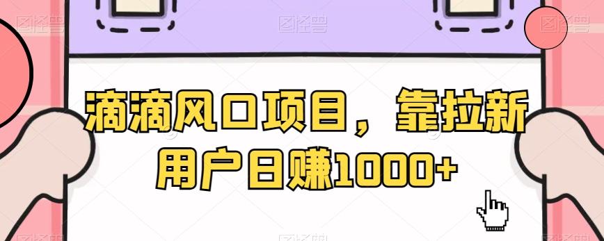 滴滴风口项目，靠拉新用户日赚1000+-天使资源网
