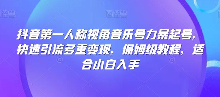 抖音第一人称视角音乐号力暴起号，快速引流多重变现，保姆级教程，适合小白入手-天使资源网