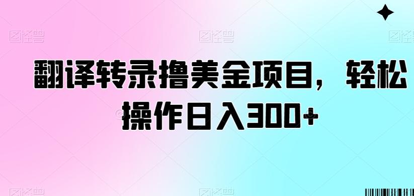 翻译转录撸美金项目，轻松操作日入300+【揭秘】-天使资源网