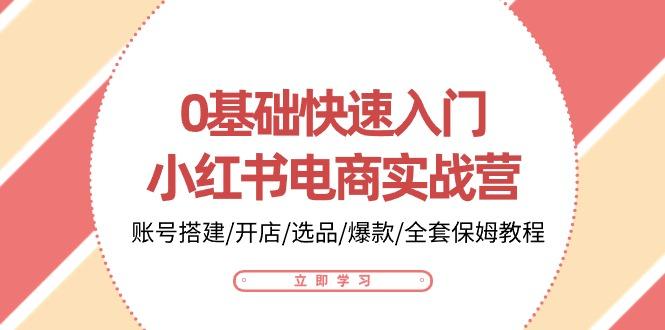 0基础快速入门-小红书电商实战营：账号搭建/开店/选品/爆款/全套保姆教程-天使资源网