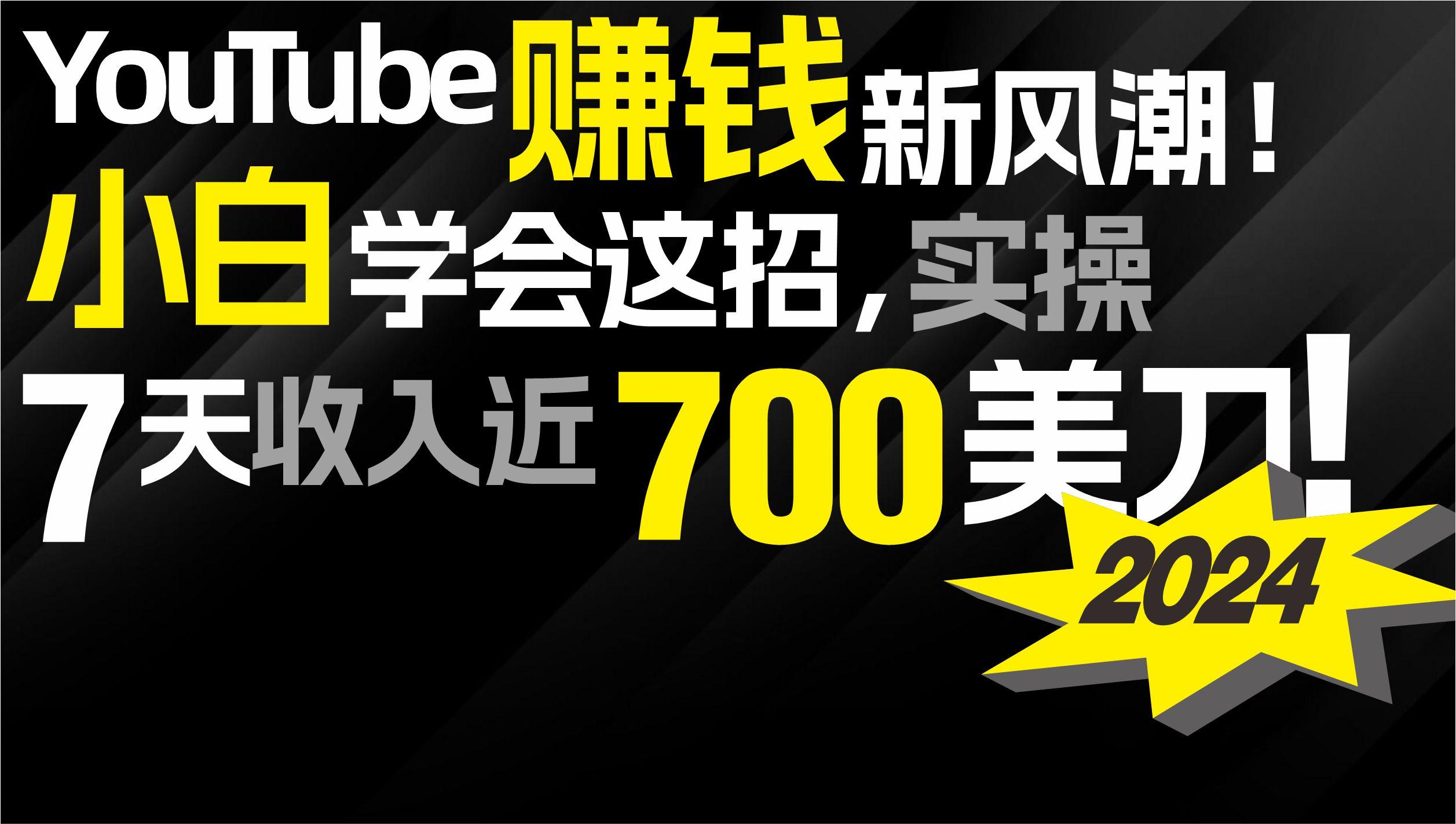 (9647期)2024 YouTube赚钱新风潮！小白学会这招，7天收入近7百美金！-天使资源网