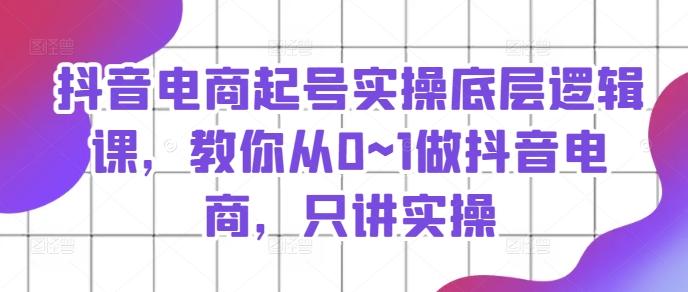 抖音电商起号实操底层逻辑课，教你从0~1做抖音电商，只讲实操-天使资源网