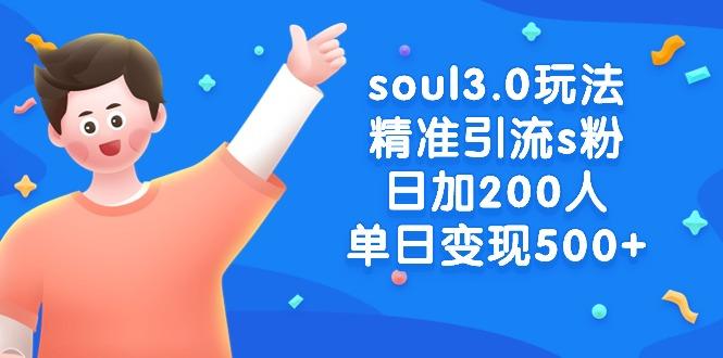 soul3.0玩法精准引流s粉，日加200人单日变现500+-天使资源网