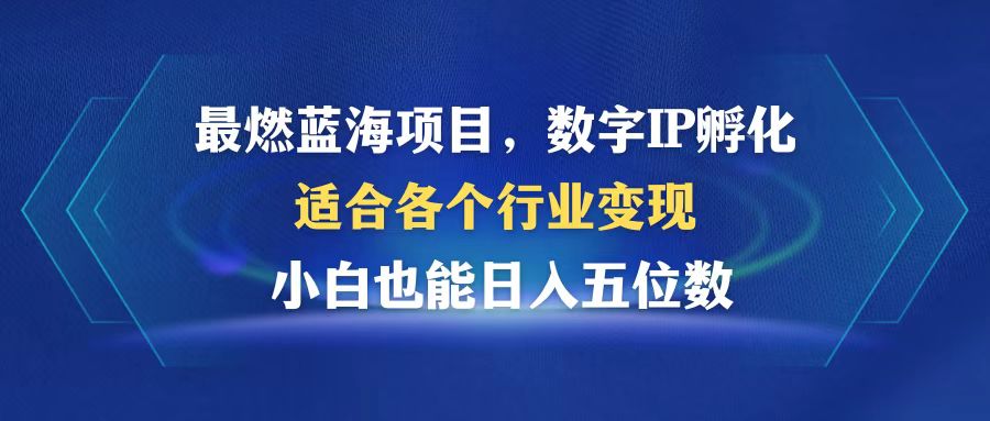 最燃蓝海项目  数字IP孵化  适合各个行业变现  小白也能日入5位数-天使资源网