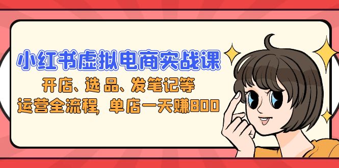 小红书虚拟电商实战课：开店、选品、发笔记等运营全流程，单店一天赚800-天使资源网