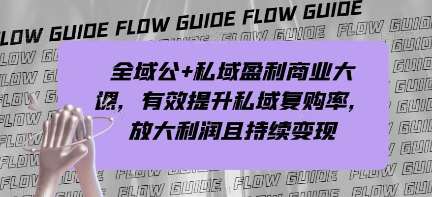 全域公+私域盈利商业大课，有效提升私域复购率，放大利润且持续变现-天使资源网