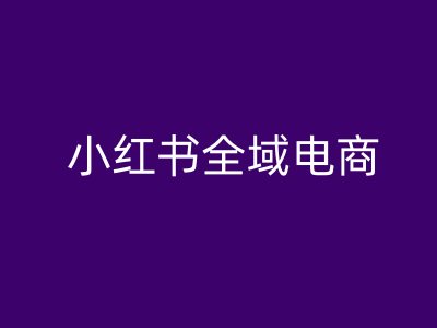 小红书全域电商，小红书电商教程-天使资源网