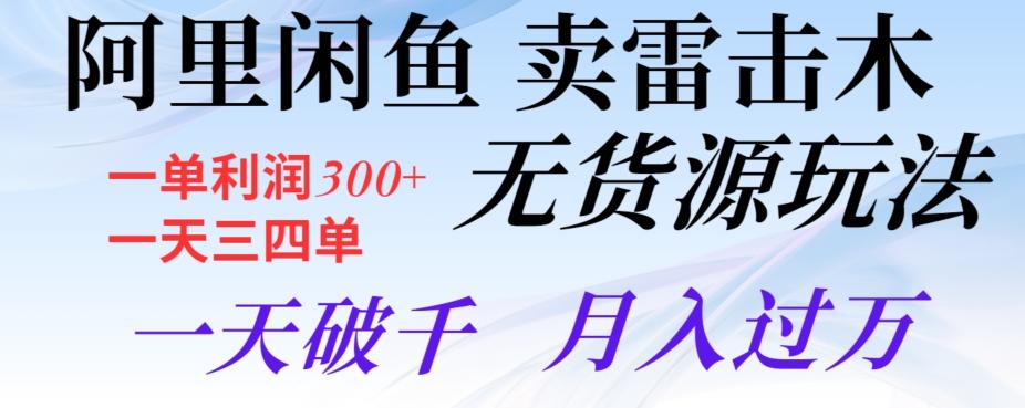 阿里闲鱼卖雷击木无货源玩法，一单利润300+，一天三四单，一天破千，月入过万-天使资源网