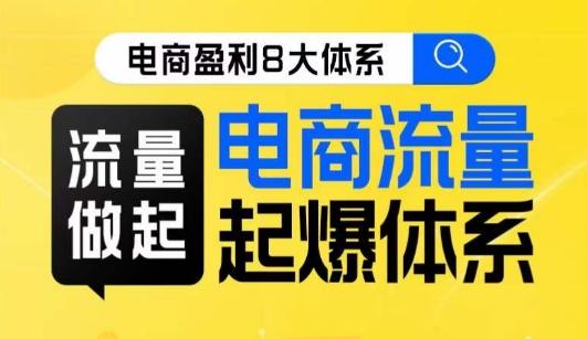 8大体系流量篇·流量做起，电商流量起爆体系线上课-天使资源网