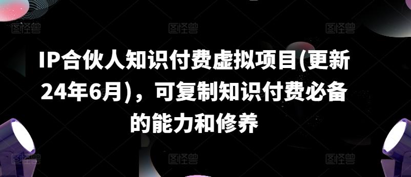 IP合伙人知识付费虚拟项目(更新24年6月)，可复制知识付费必备的能力和修养-天使资源网