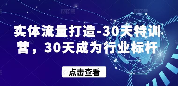 实体流量打造-30天特训营，30天成为行业标杆-天使资源网