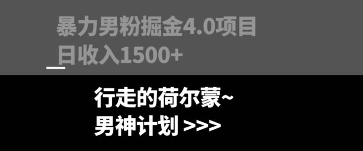 暴力男粉掘金4.0项目不违规不封号无脑复制单人操作日入1000+-天使资源网