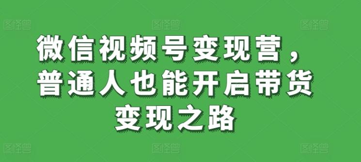 微信视频号变现营，普通人也能开启带货变现之路-天使资源网