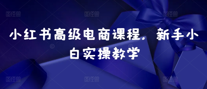 小红书高级电商课程，新手小白实操教学-天使资源网