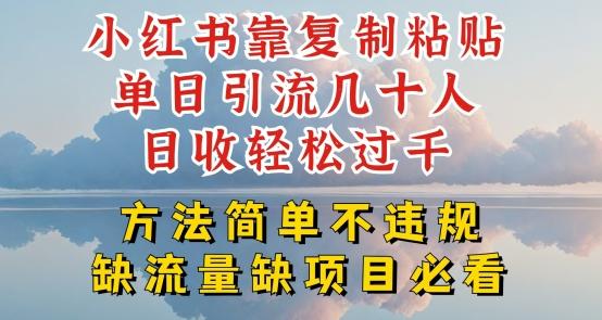 小红书靠复制粘贴单日引流几十人目收轻松过千，方法简单不违规【揭秘】-天使资源网