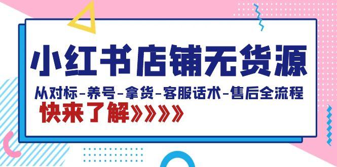 小红书店铺无货源：从对标-养号-拿货-客服话术-售后全流程(20节课)-天使资源网