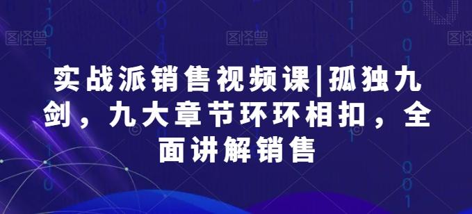 实战派销售视频课|孤独九剑，九大章节环环相扣，全面讲解销售-天使资源网