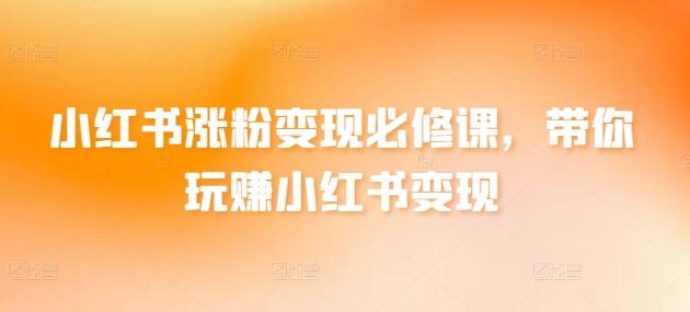 小红书涨粉变现必修课，带你玩赚小红书变现-天使资源网