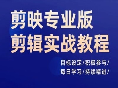 剪映专业版剪辑实战教程，目标设定/积极参与/每日学习/持续精进-天使资源网