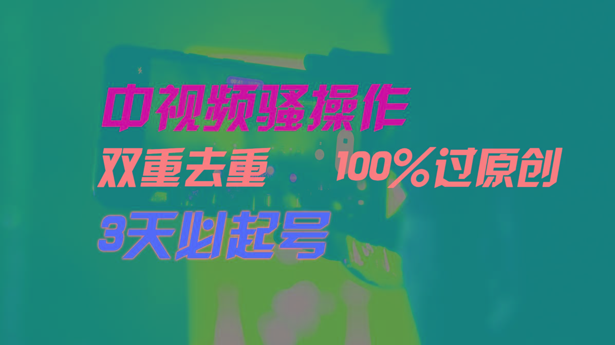 中视频骚操作，双重去重100%过原创，3天比必起号，简单无脑，月入3W+-天使资源网