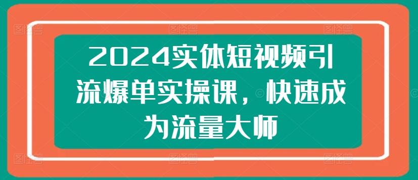 2024实体短视频引流爆单实操课，快速成为流量大师-天使资源网