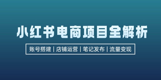 小红书电商项目全解析，包括账号搭建、店铺运营、笔记发布  实现流量变现-天使资源网