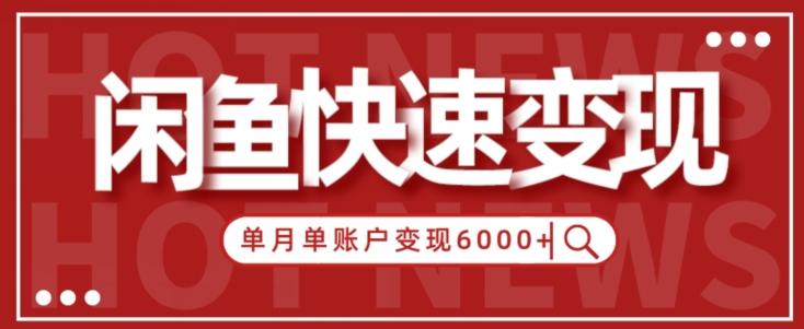 【新手项目】小白快速在闲鱼单月单账号变现6000+的秘密-天使资源网