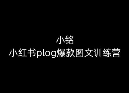 小铭-小红书plog爆款图文训练营，教你从0-1做小红书-天使资源网