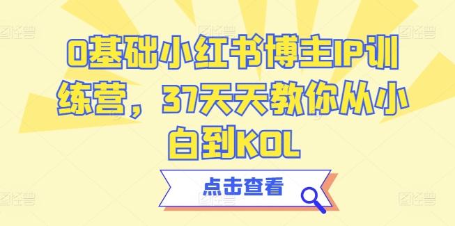 0基础小红书博主IP训练营，37天天教你从小白到KOL-天使资源网