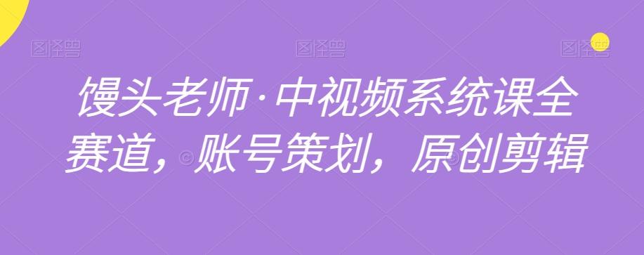 馒头老师·中视频系统课全赛道，账号策划，原创剪辑-天使资源网