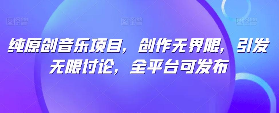 纯原创音乐项目，创作无界限，引发无限讨论，全平台可发布【揭秘】-天使资源网