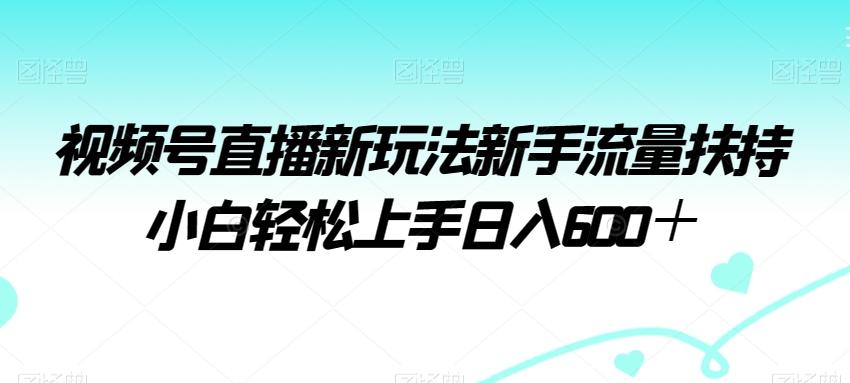 视频号直播新玩法新手流量扶持小白轻松上手日入600＋【揭秘】-天使资源网