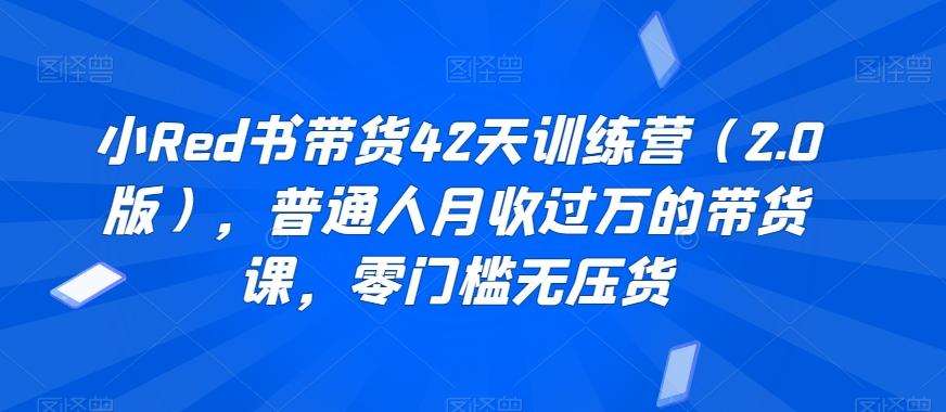 小Red书带货42天训练营(2.0版)，普通人月收过万的带货课，零门槛无压货-天使资源网
