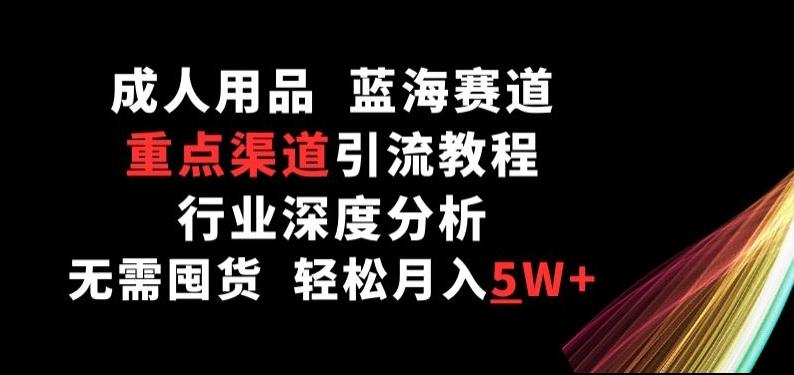 成人用品，蓝海赛道，重点渠道引流教程，行业深度分析，无需囤货，轻松月入5W+【揭秘】-天使资源网