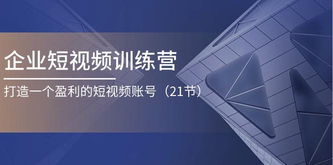 企业短视频训练营：打造一个盈利的短视频账号(21节-天使资源网