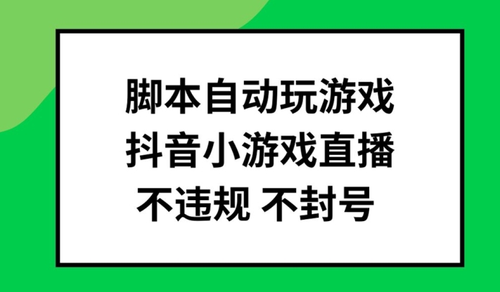 脚本自动玩游戏，抖音小游戏直播，不违规不封号可批量做【揭秘】-天使资源网