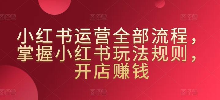 小红书运营全部流程，掌握小红书玩法规则，开店赚钱-天使资源网