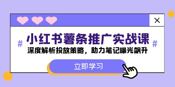 小红书-薯条推广实战课：深度解析投放策略，助力笔记曝光飙升-天使资源网