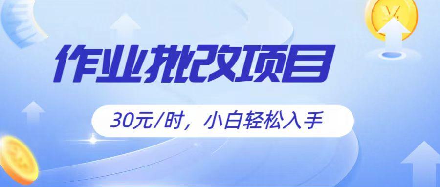 作业批改项目30元/时，简单小白轻松入手，非常适合兼职-天使资源网