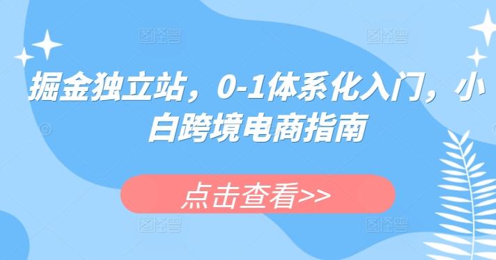 掘金独立站，0-1体系化入门，小白跨境电商指南-天使资源网