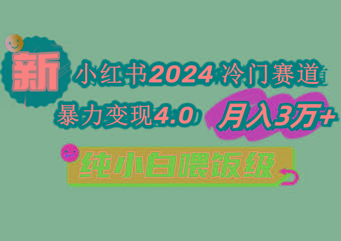 小红书2024冷门赛道 月入3万+ 暴力变现4.0 纯小白喂饭级-天使资源网